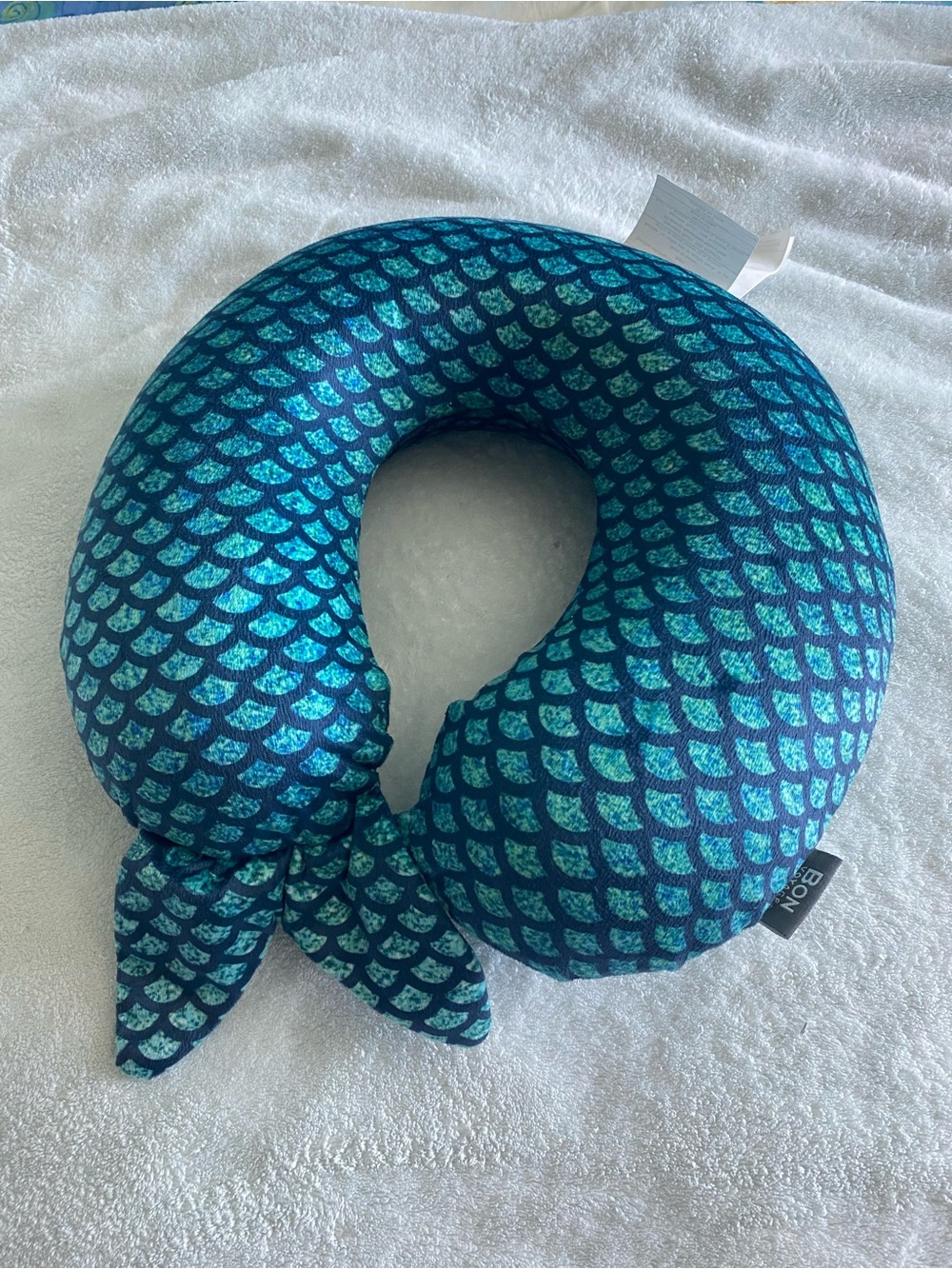 Noon Designs Teal Mermaid Scale Travel Neck Pillow